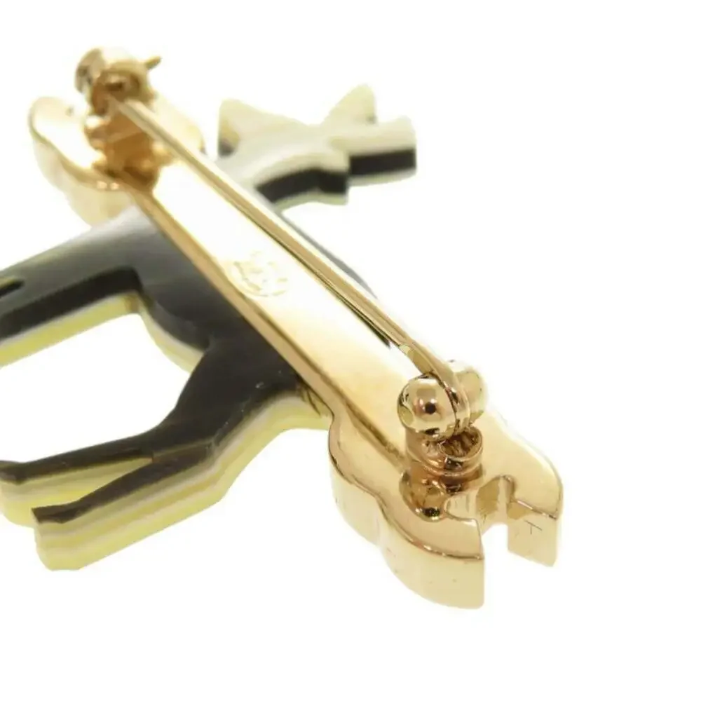 CHANEL Cream Logo Brooch